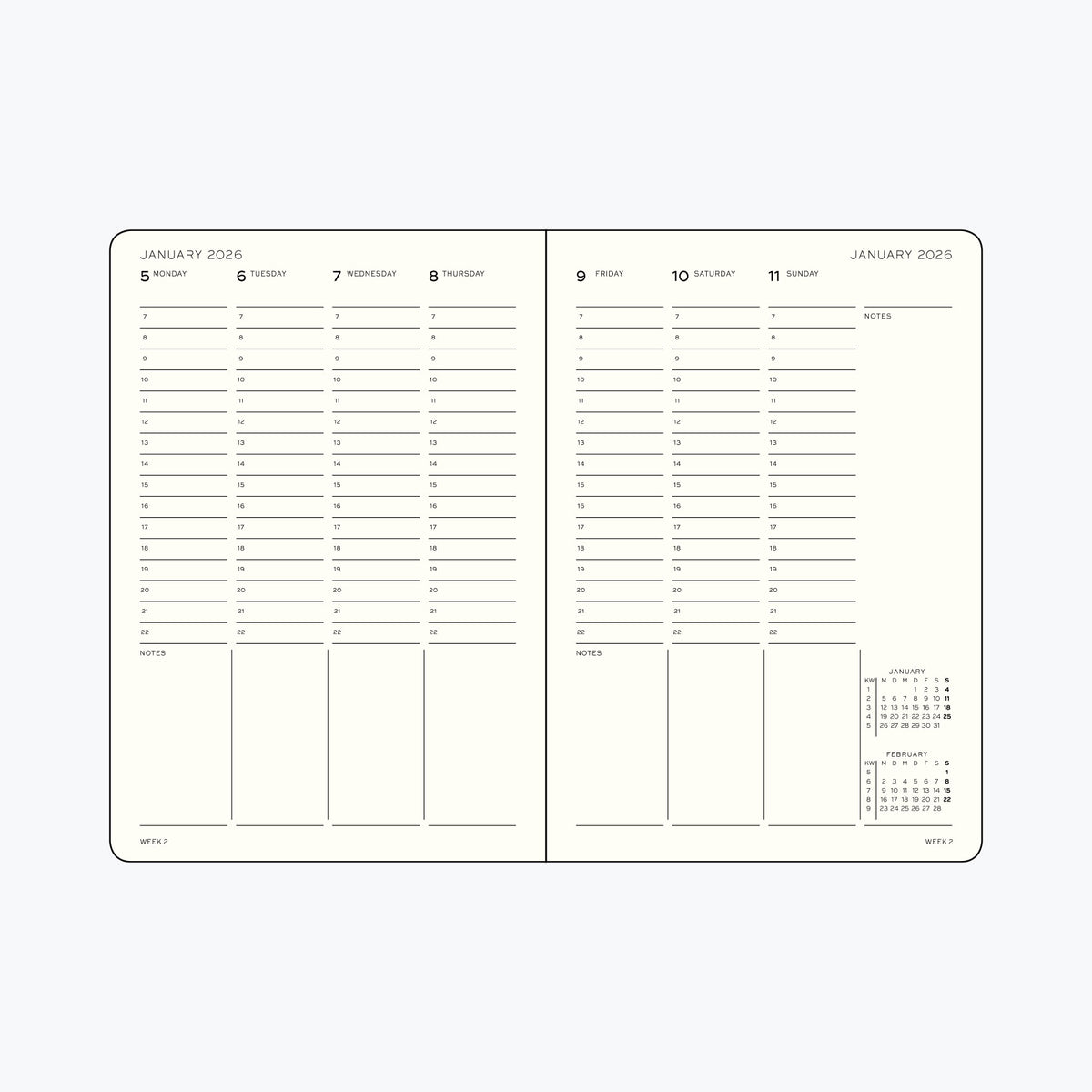 Leuchtturm1917 - 2026 Diary - Week Planner - A5 - Dusty Rose