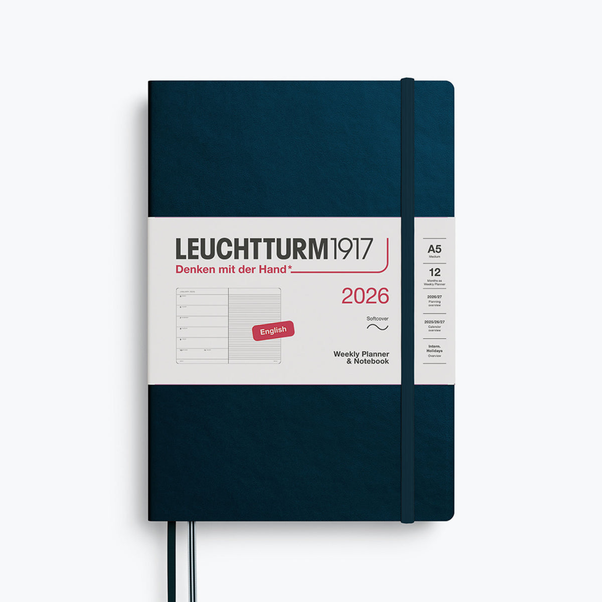 Leuchtturm1917 - 2026 Diary - Weekly Notebook - A5 - Deep Sea (Soft)