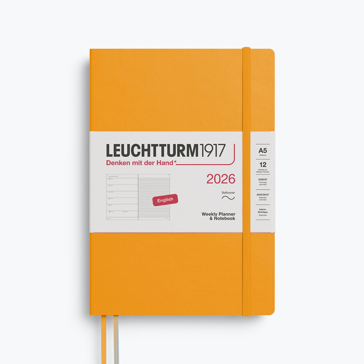 Leuchtturm1917 - 2026 Diary - Weekly Notebook - A5 - Rising Sun (Soft)