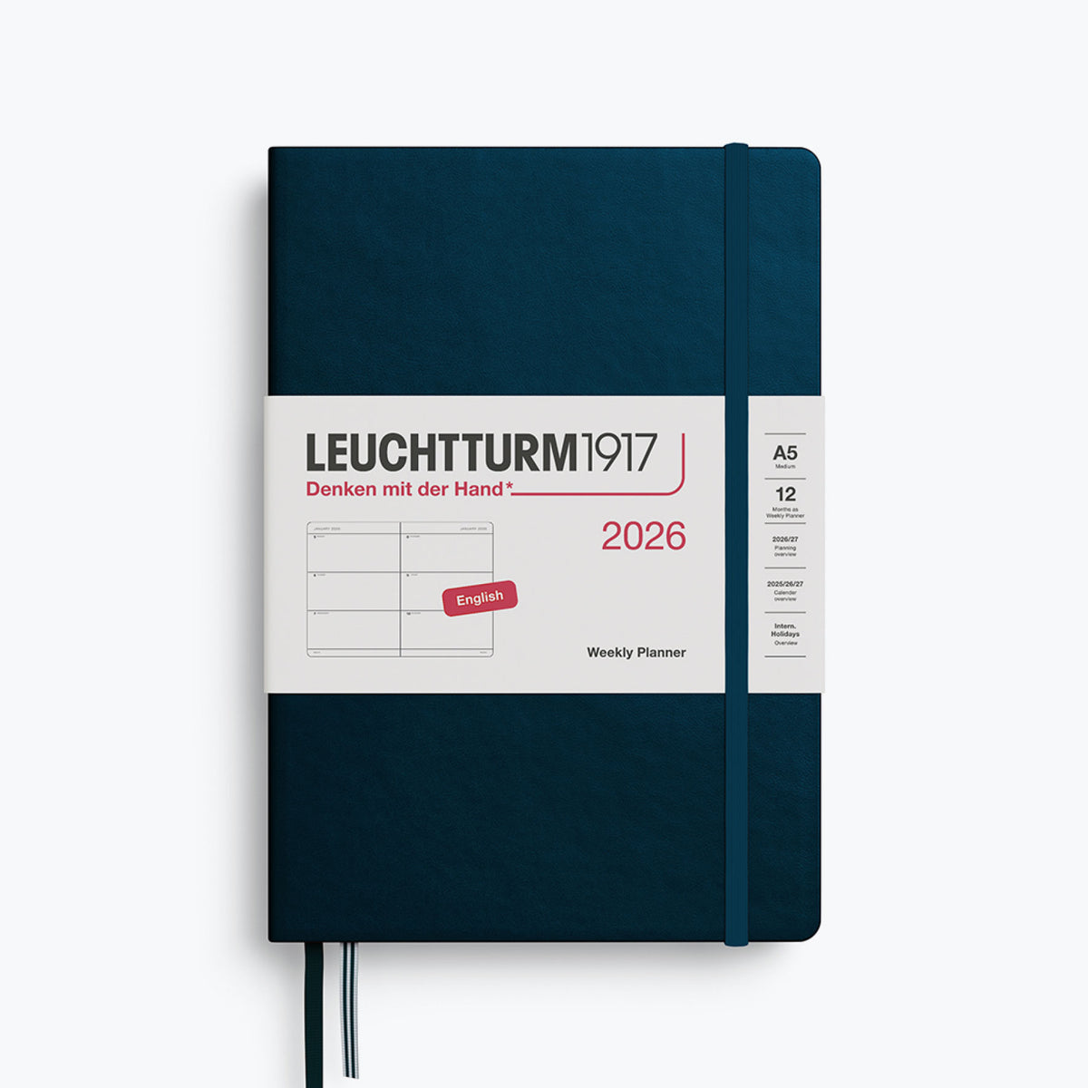 Leuchtturm1917 - 2026 Diary - Weekly Planner - A5 - Deep Sea (Hard)