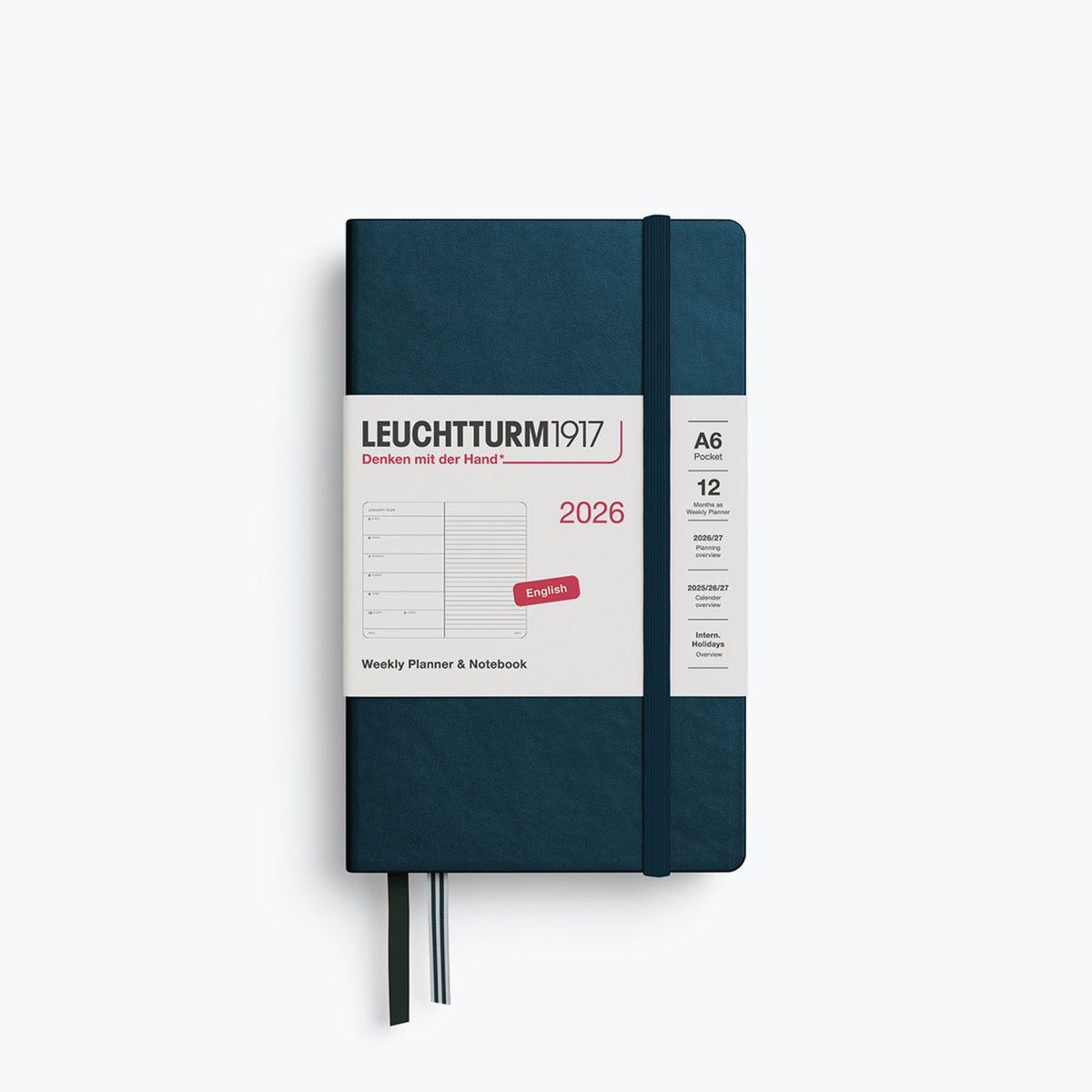 Leuchtturm1917 - 2026 Diary - Weekly Notebook - A6 - Deep Sea (Hard)