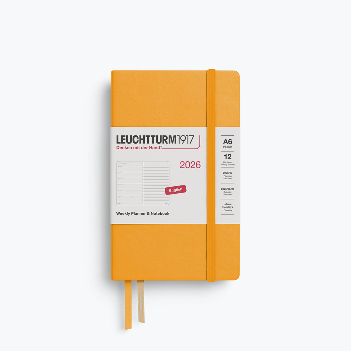 Leuchtturm1917 - 2026 Diary - Weekly Notebook - A6 - Rising Sun (Hard)