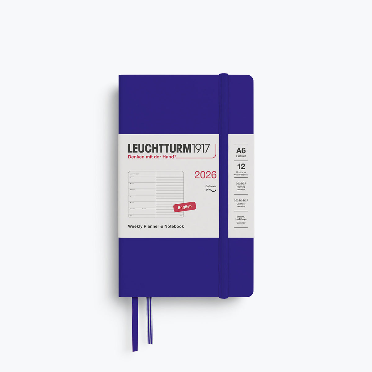Leuchtturm1917 - 2026 Diary - Weekly Notebook - A6 - Ink (Soft)