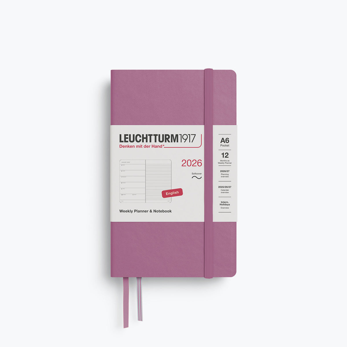 Leuchtturm1917 - 2026 Diary - Weekly Notebook - A6 - Dusty Rose (Soft)