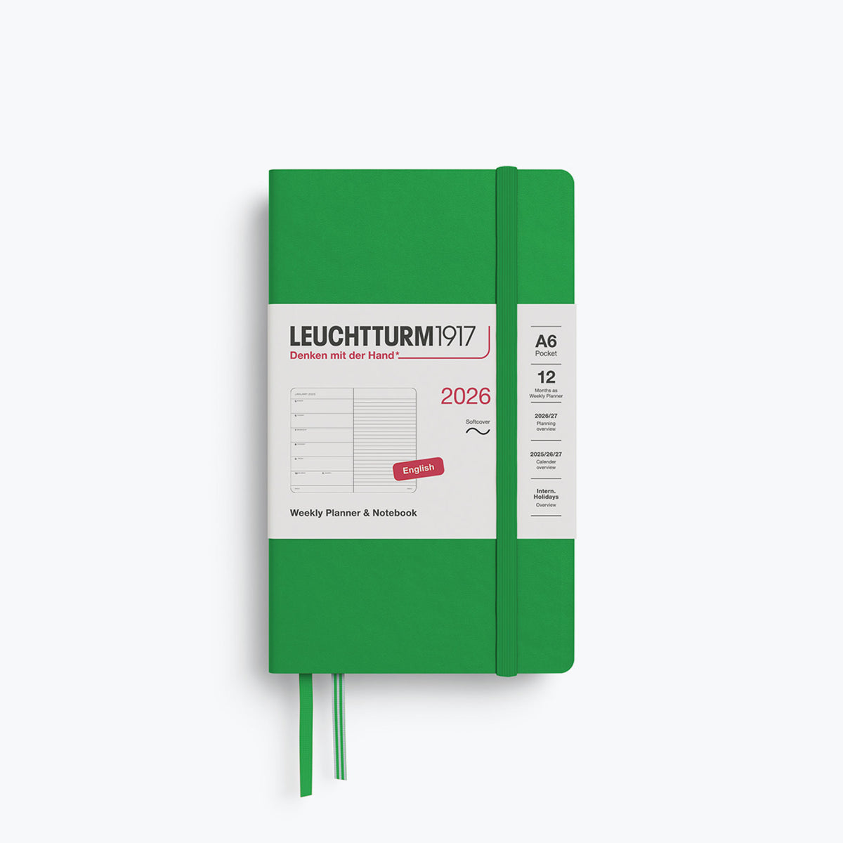 Leuchtturm1917 - 2026 Diary - Weekly Notebook - A6 - Spring Leaf (Soft)