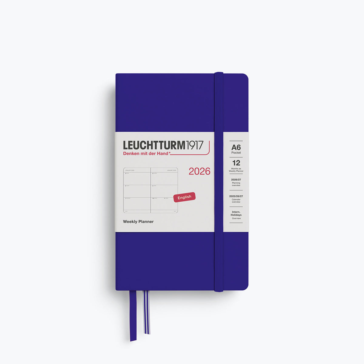 Leuchtturm1917 - 2026 Diary - Weekly Planner - A6 - Ink (Hard)
