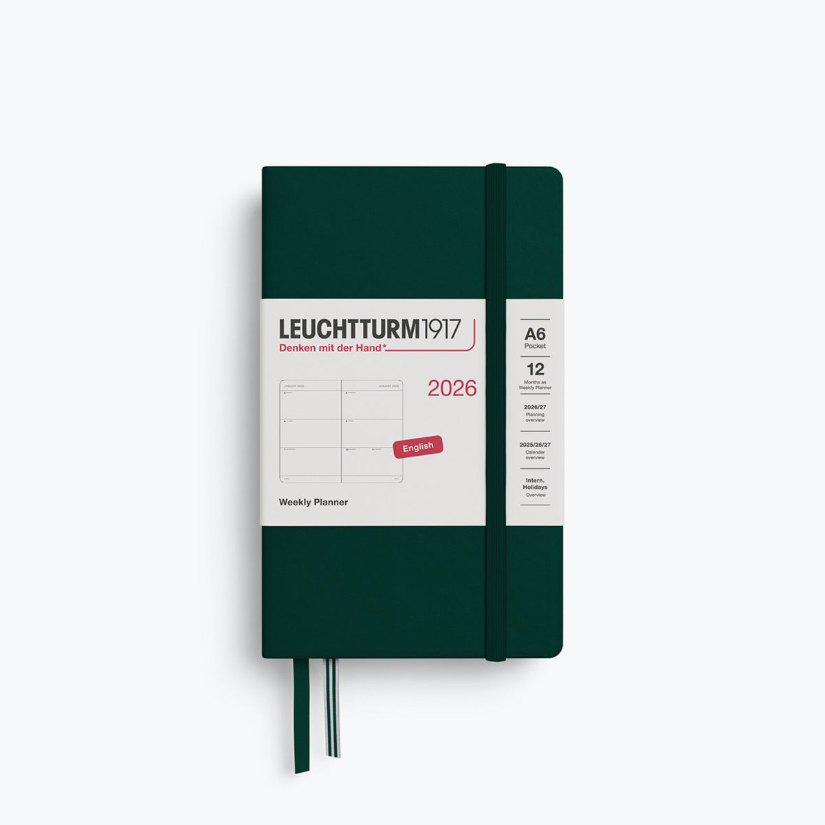Leuchtturm1917 - 2026 Diary - Weekly Planner - A6 - Forest Green (Hard)