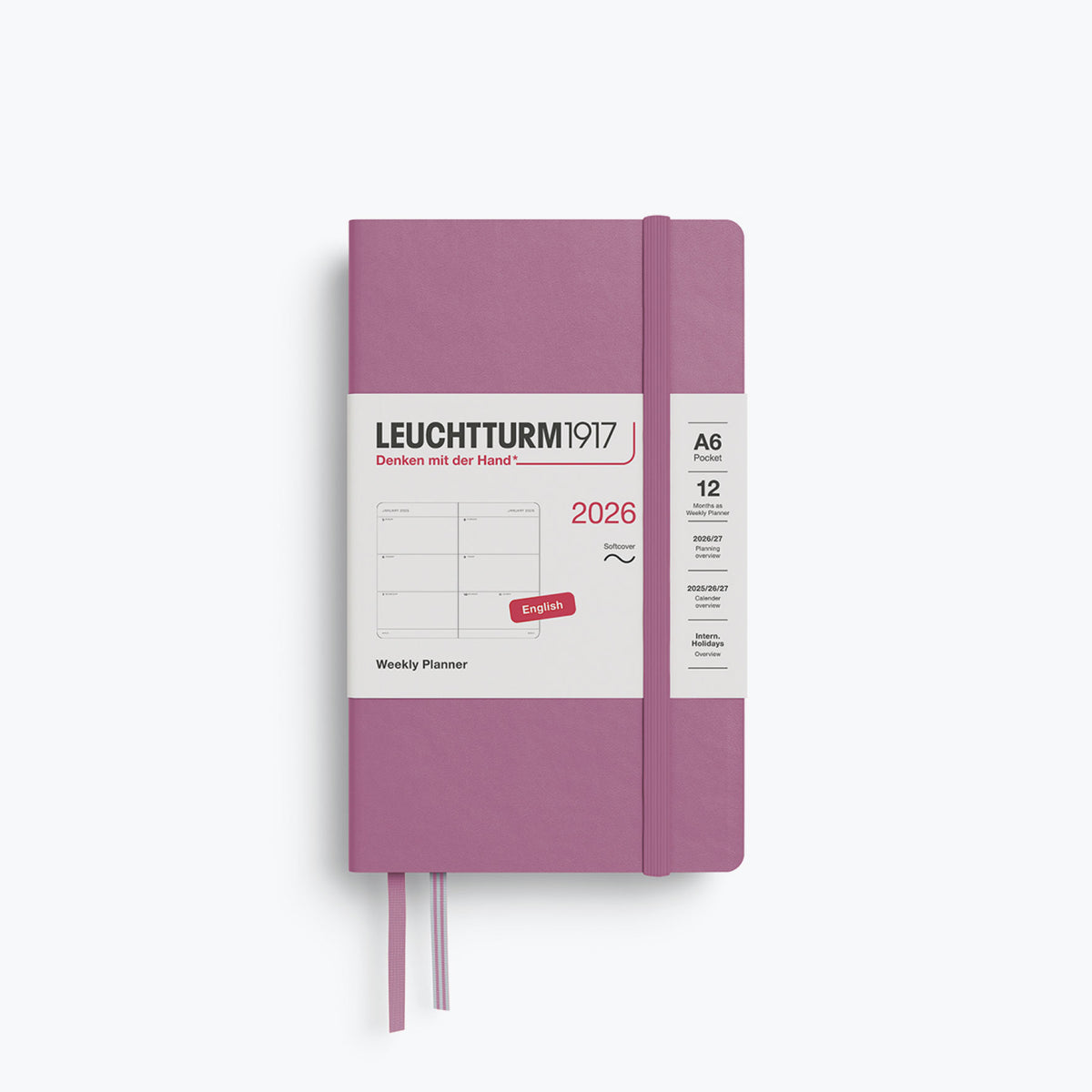Leuchtturm1917 - 2026 Diary - Weekly Planner - A6 - Dusty Rose (Soft)