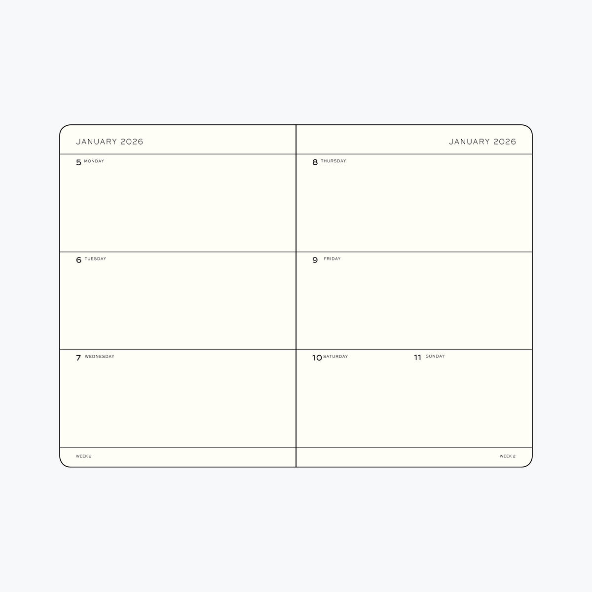 Leuchtturm1917 - 2026 Diary - Weekly Planner - A6 - Spring Leaf (Soft)