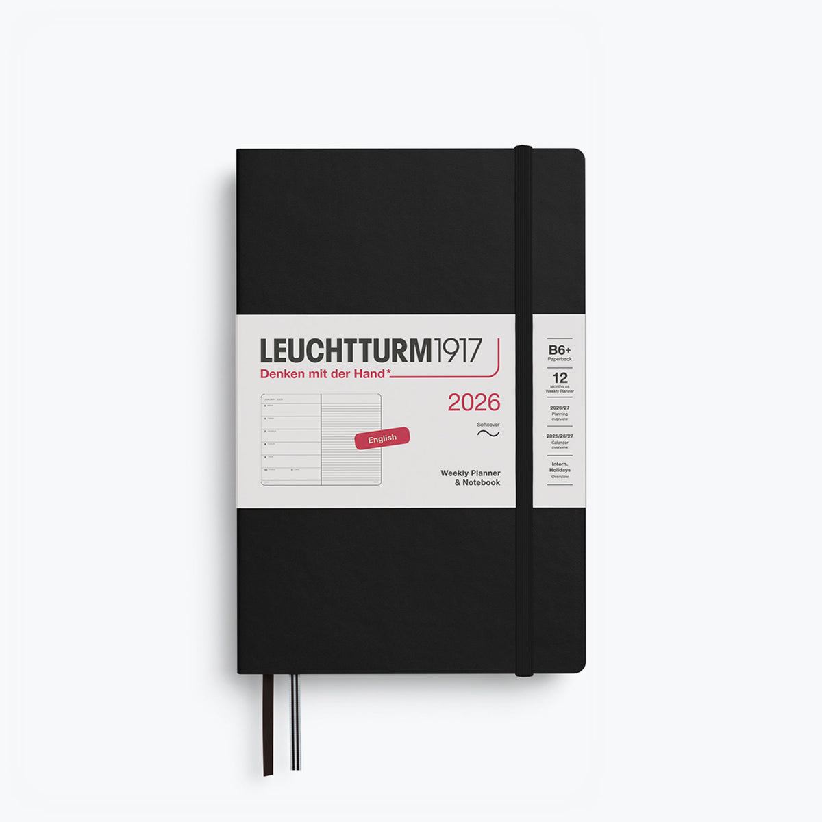 Leuchtturm1917 - 2026 Diary - Weekly Notebook - B6+ - Black