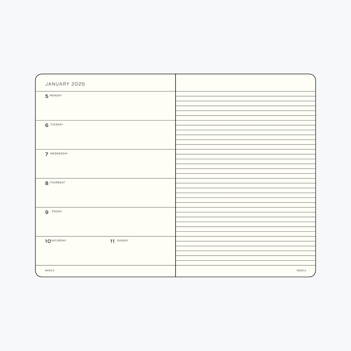 Leuchtturm1917 - 2026 Diary - Weekly Notebook - B6+ - Deep Sea