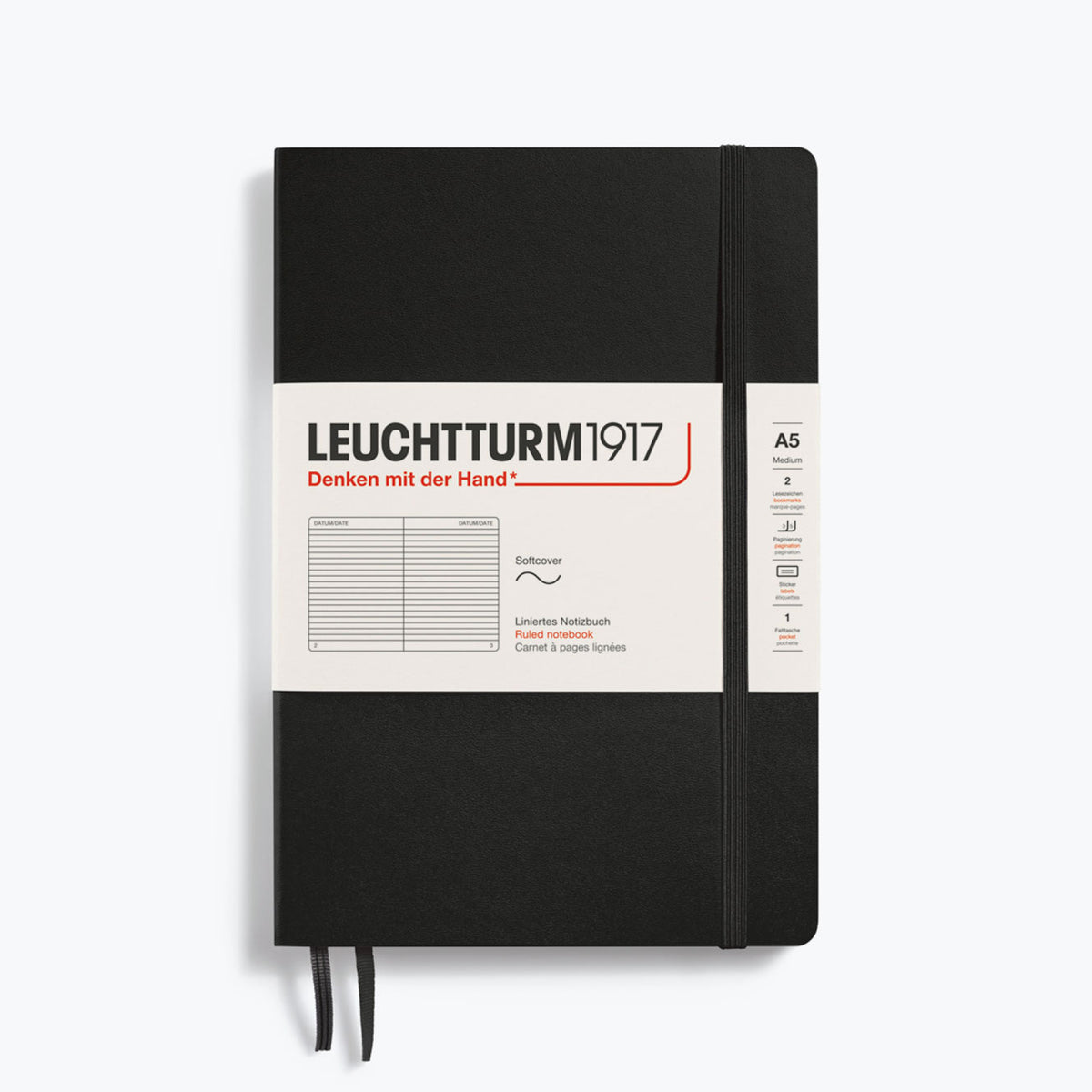 Leuchtturm1917 - Notebook - Softcover - A5 - Black