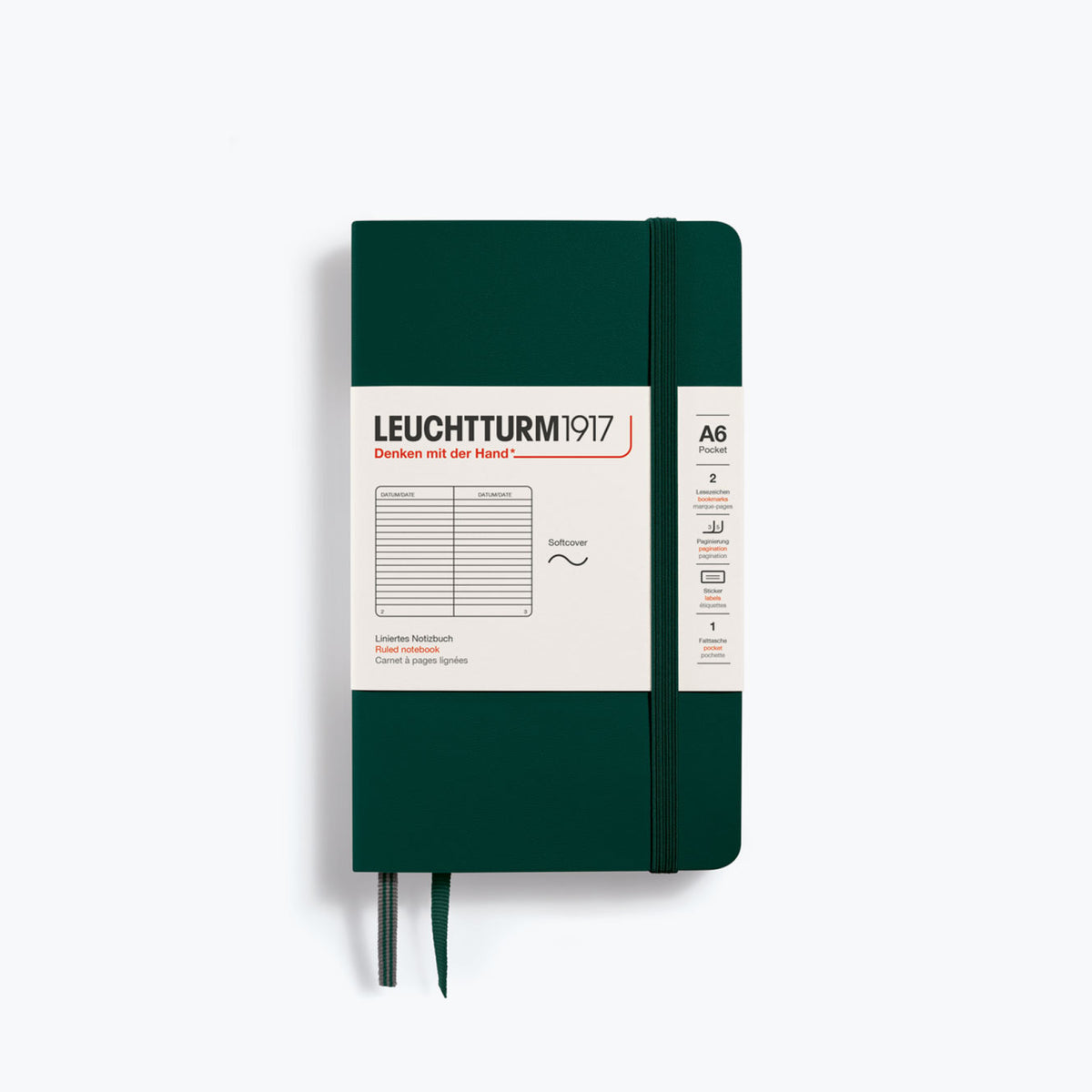 Leuchtturm1917 - Notebook - Softcover - A6 - Forest Green