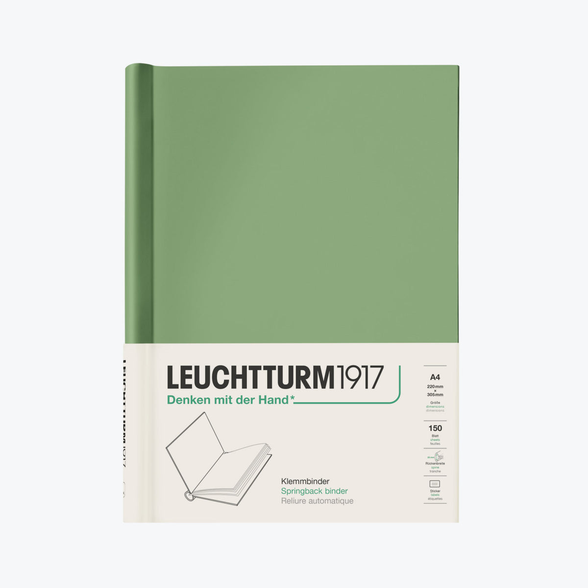 Leuchtturm1917 springback binder in sage green 