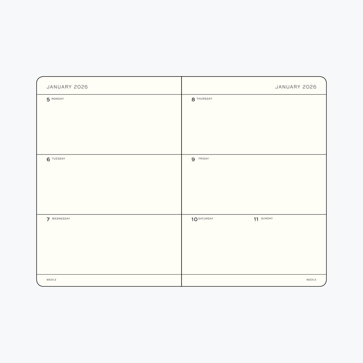 Leuchtturm1917 - 2026 Diary - Weekly Planner - A5 - Spring Leaf (Soft)