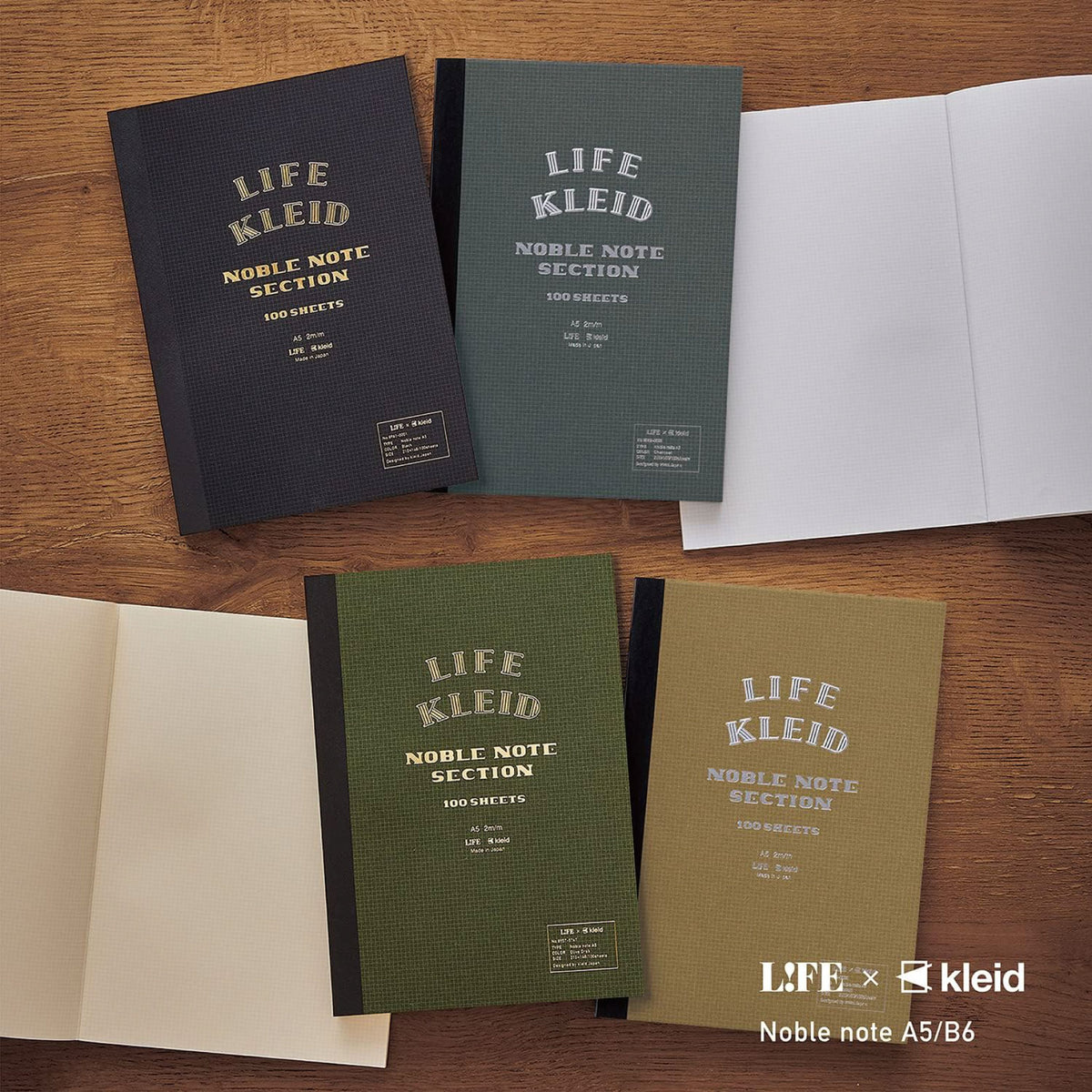 Life x Kleid - Notebook - Noble Note 2mm Grid - B6 - Charcoal