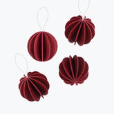 Lovi - Ornament - Baubles - 6cm - Dark Red (Pack of 4)