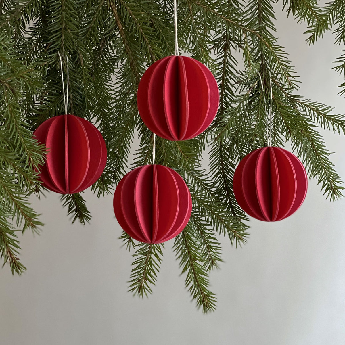 Lovi - Ornament - Baubles - 6cm - Dark Red (Pack of 4)
