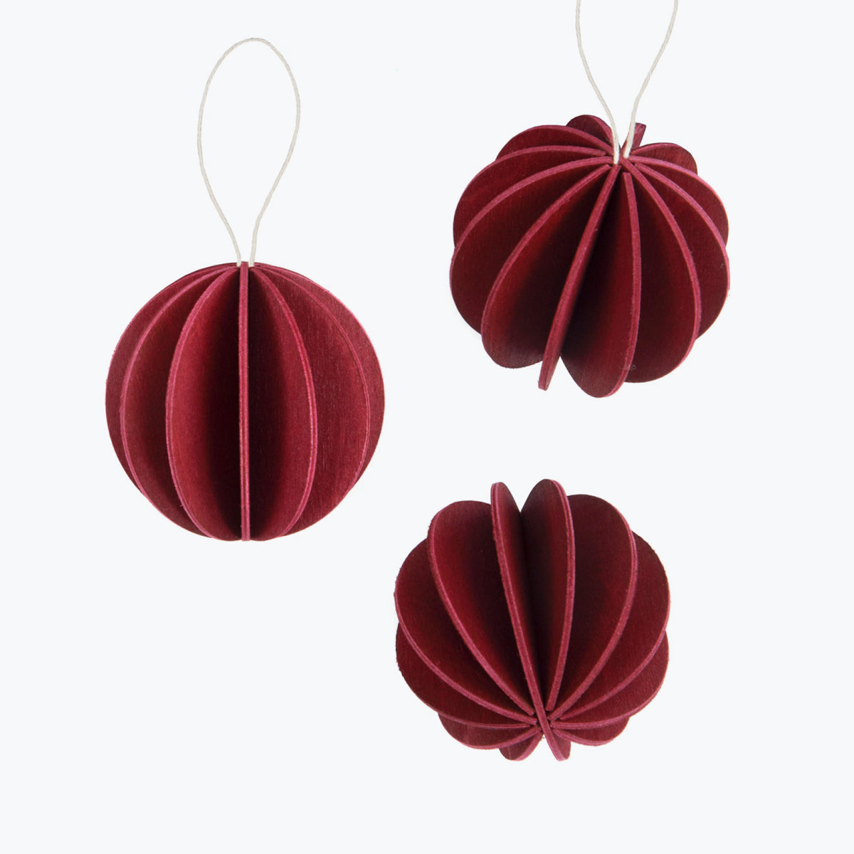 Lovi - Ornament - Baubles - 8cm - Dark Red (Pack of 3)