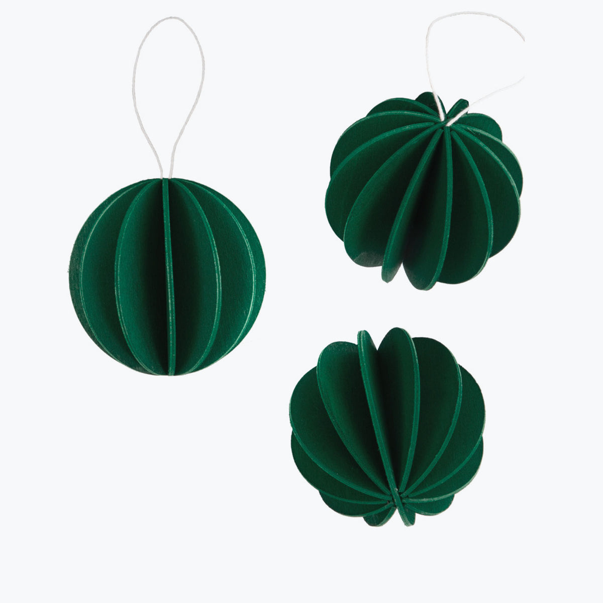 Lovi - Ornament - Baubles - 8cm - Dark Green (Pack of 3)