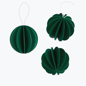 Lovi - Ornament - Baubles - 8cm - Dark Green (Pack of 3)