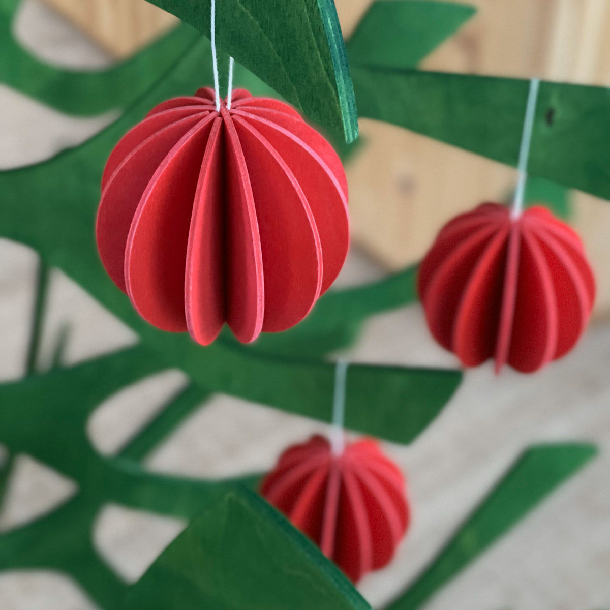Lovi - Ornament - Baubles - 4cm - Dark Red (Pack of 6)
