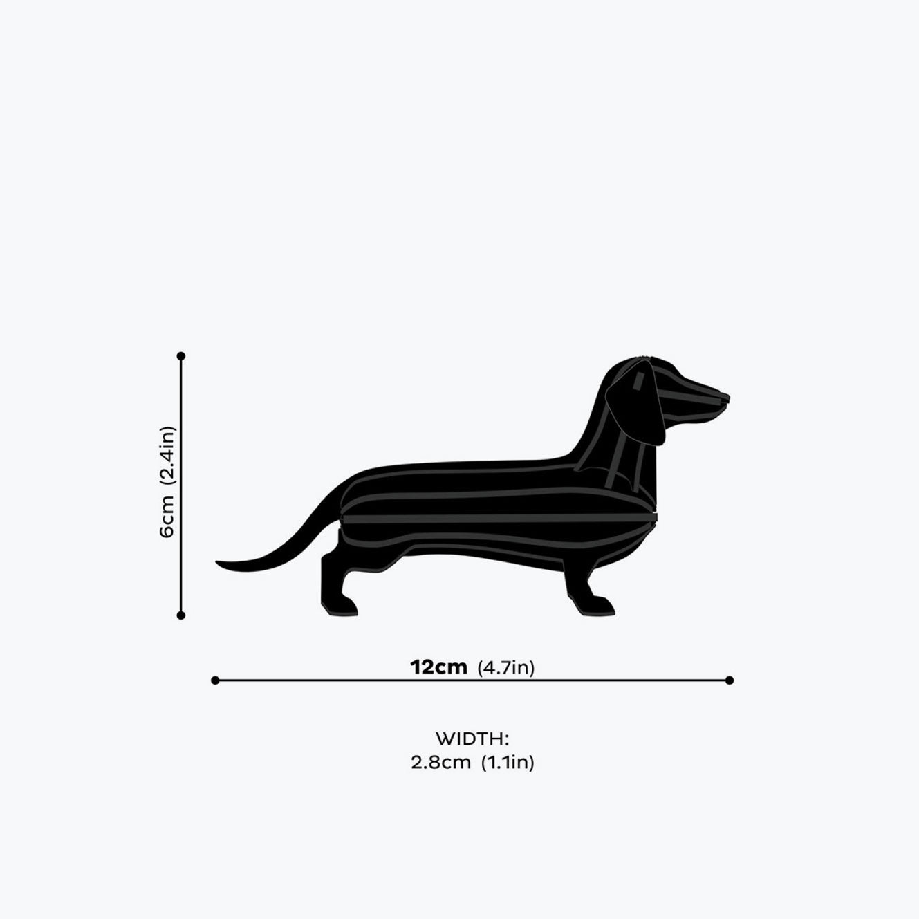 Lovi - Ornament - Dachshund - 12cm - Grey