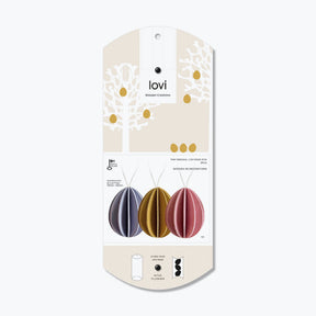 Lovi - Ornament - Eggs (Pillow Box) - 7cm - Colour Mix (Pack of 3)