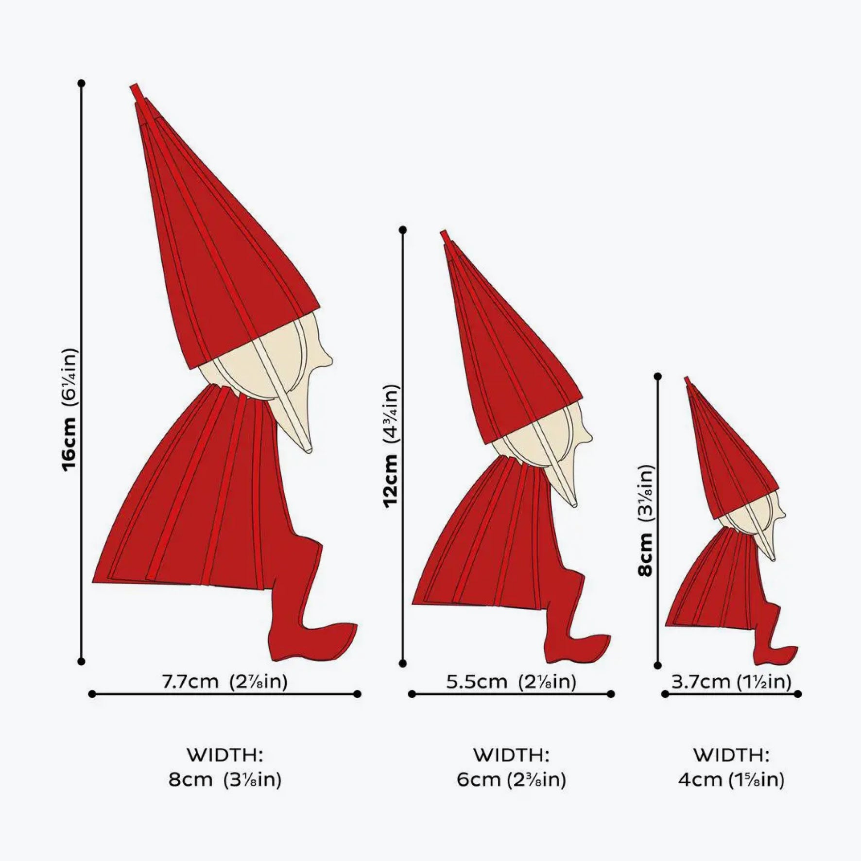 Lovi - Ornament - Elf Girl - 16cm - Bright Red