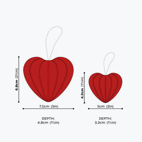 Lovi - Ornament - Heart (Pillow Box) - 6.8cm - Bright Red (Pack of 4)