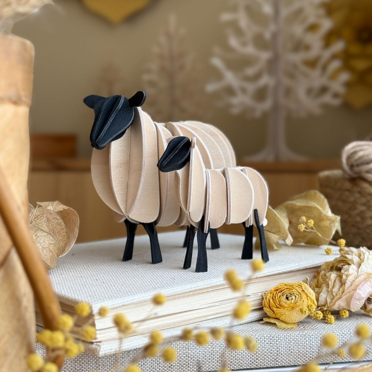 Lovi - Ornament - Lamb - 7cm - Natural Mix