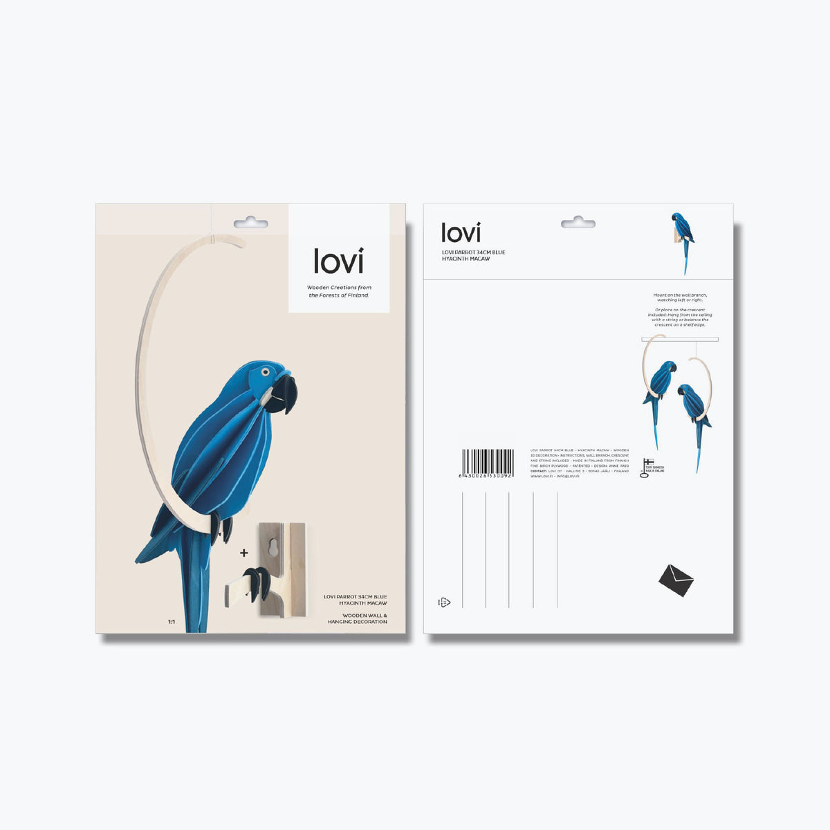 Lovi - Ornament - Parrot - 34cm - Hyacinth Macaw