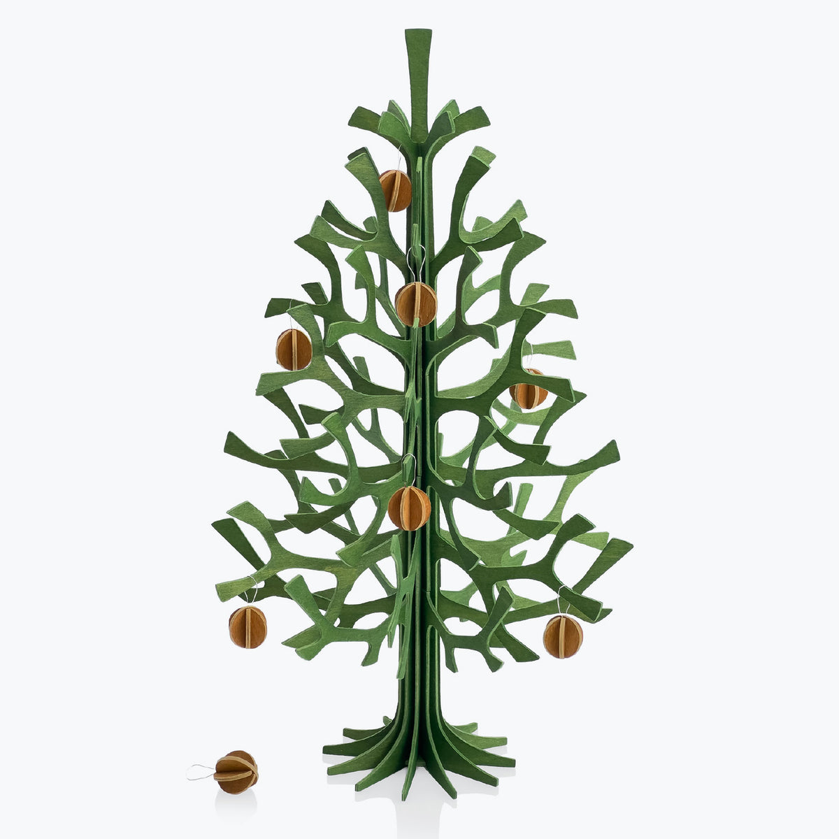 Lovi - Ornament - Spruce Tree - 30cm - Forest Green (Cinnamon Brown Minibaubles)