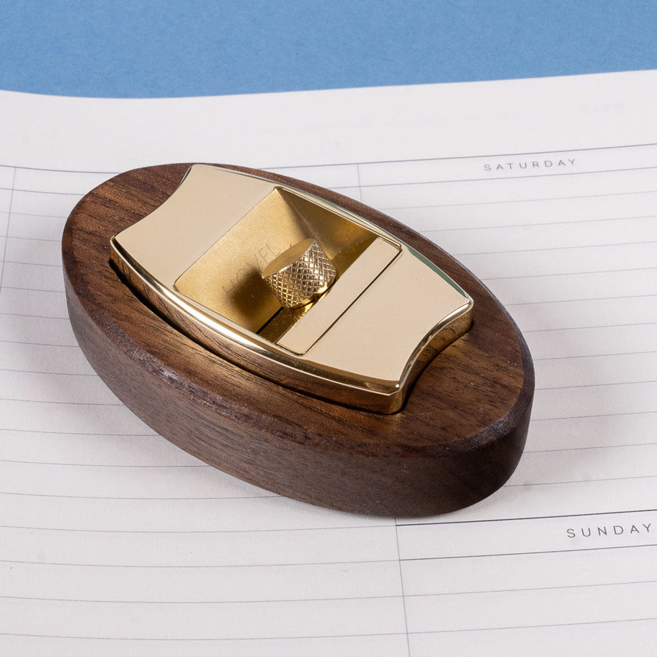 Makers Cabinet Hovel brass pencil plane, a desktop sharpening tool