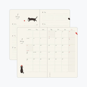 Midori - 2026 Diary - Book Style - B6 - Cats