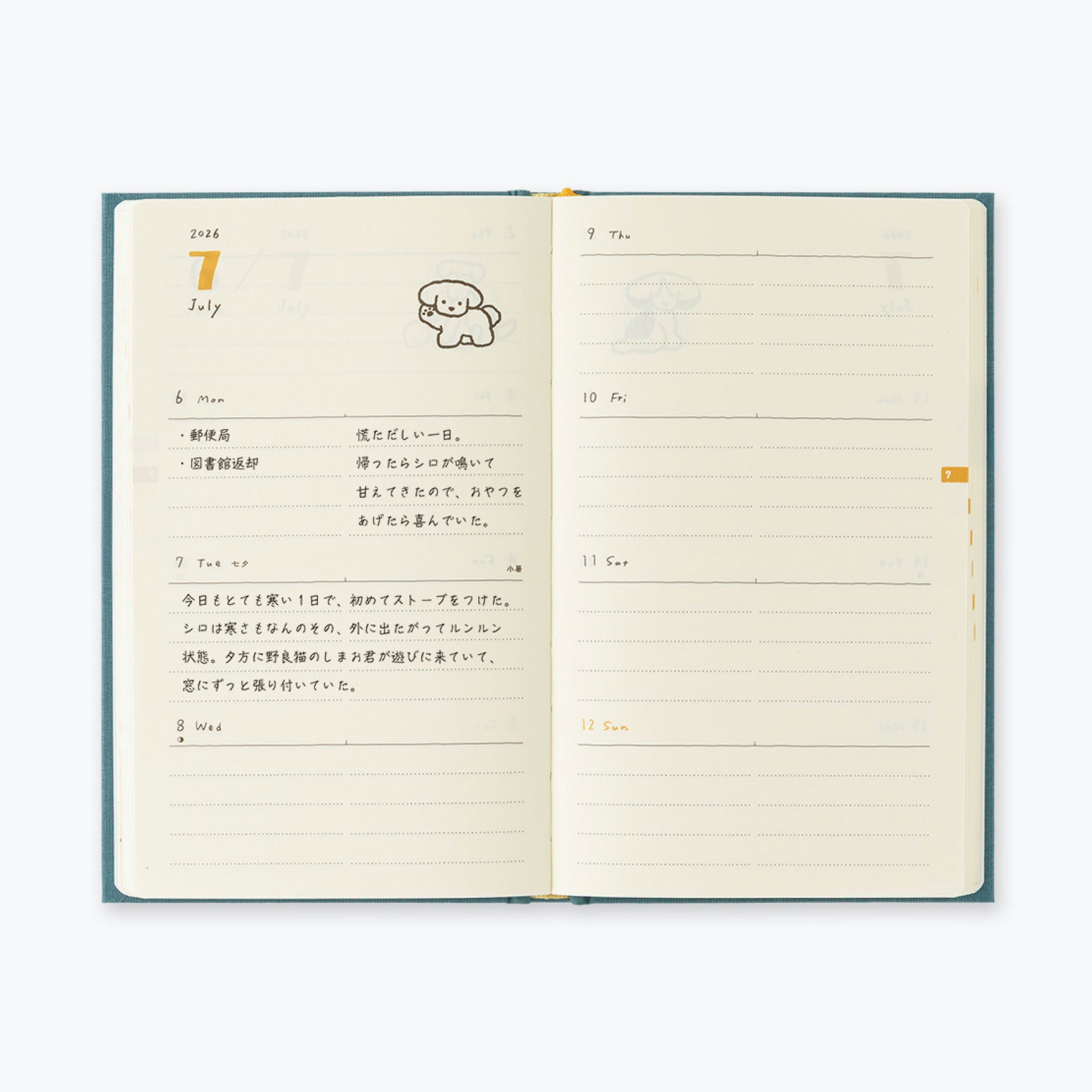 Midori - 2026 Diary - Book Style - B6 - Dogs