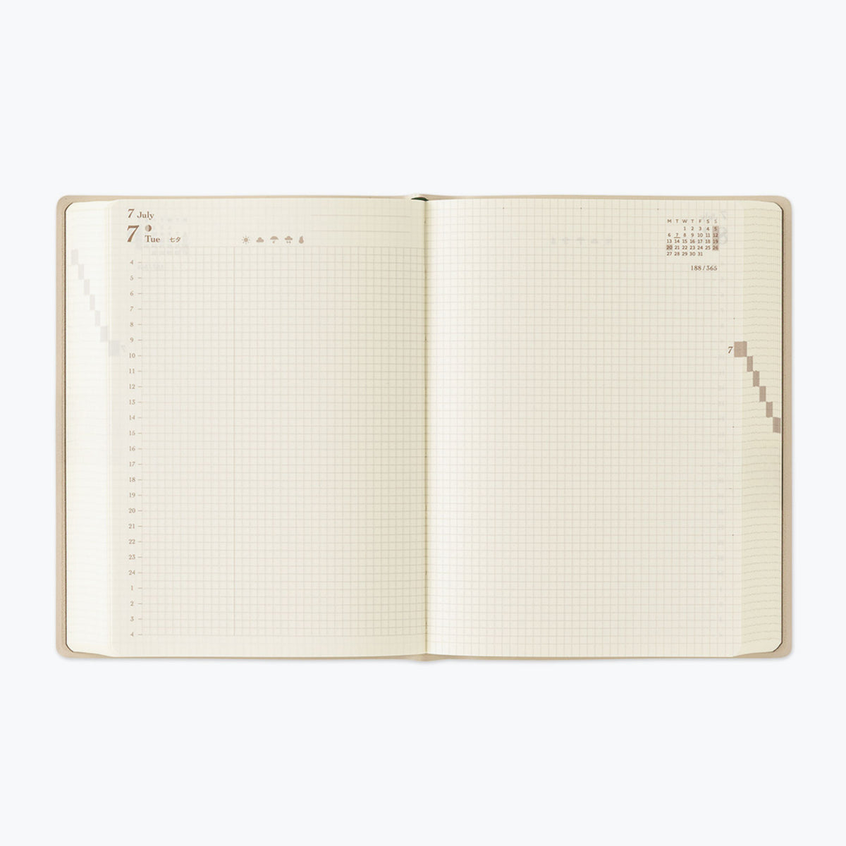 Midori - 2026 Diary - Hibino - A6 - Grey