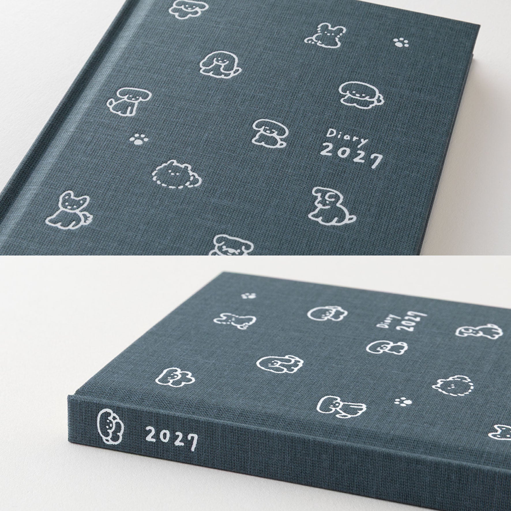 Midori - 2027 Diary - Book Style - B6 - Dogs Navy