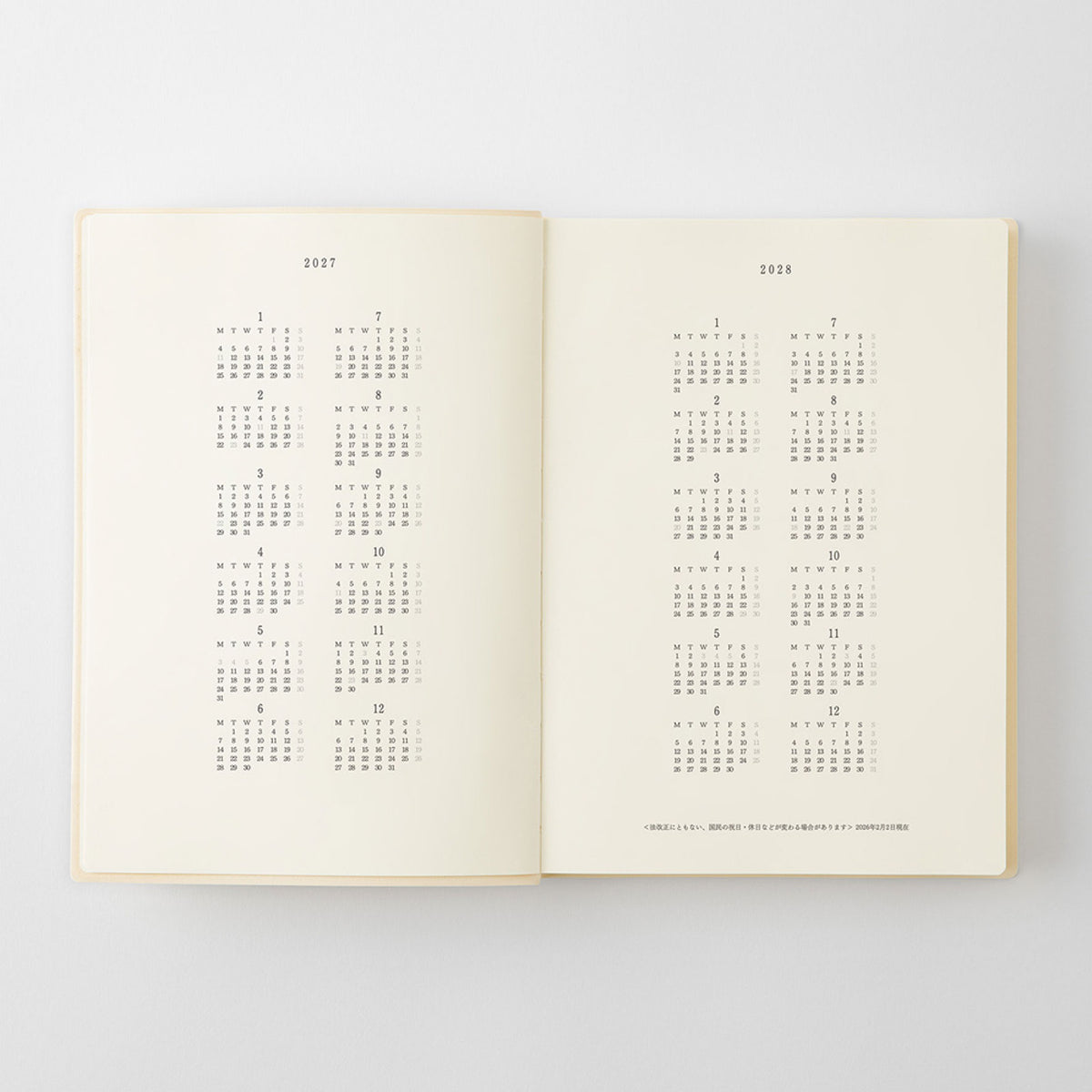Midori - 2027 Diary - MD 1Day 1Page - A5