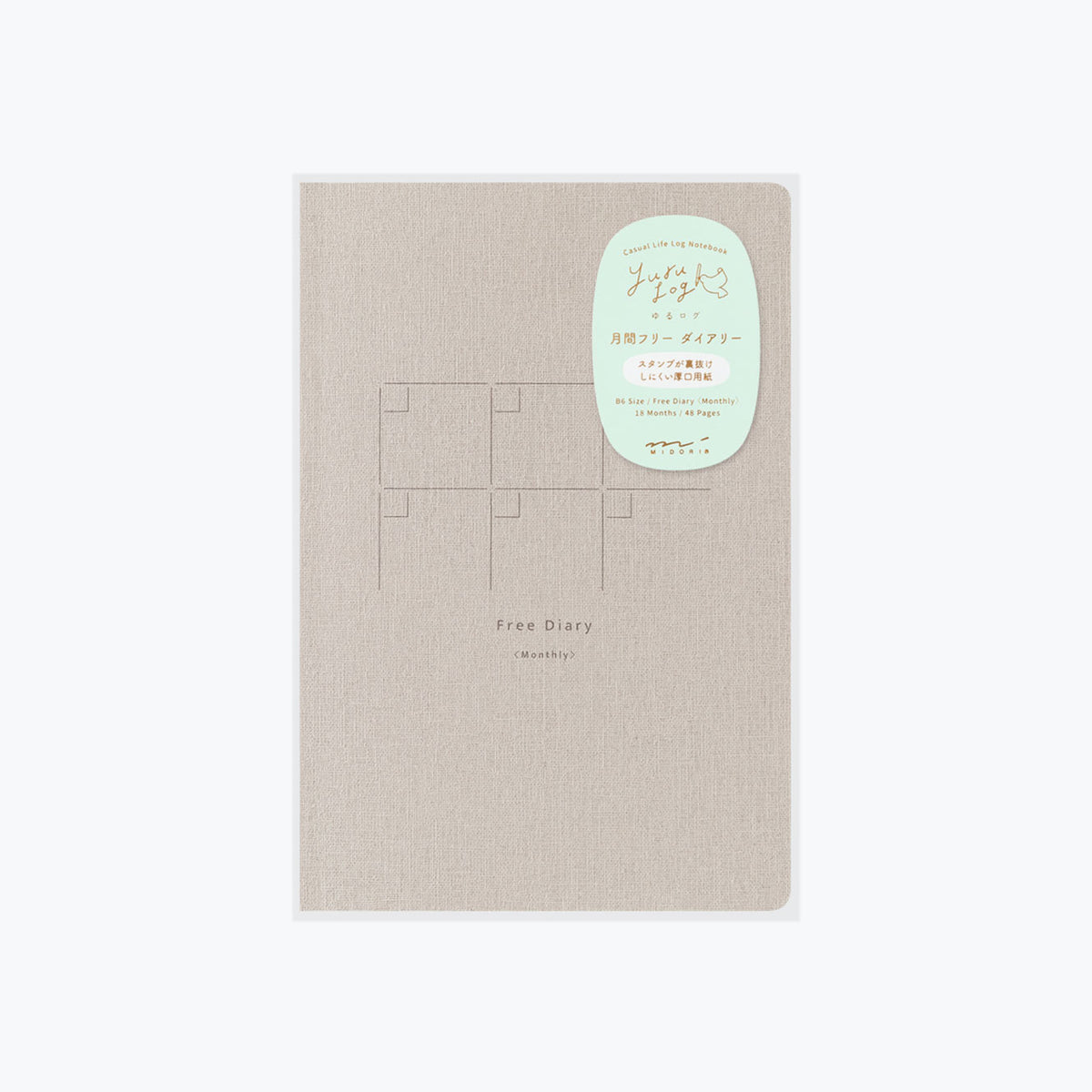 Midori - Notebook - Yuru Log - B6 - Free Diary Monthly