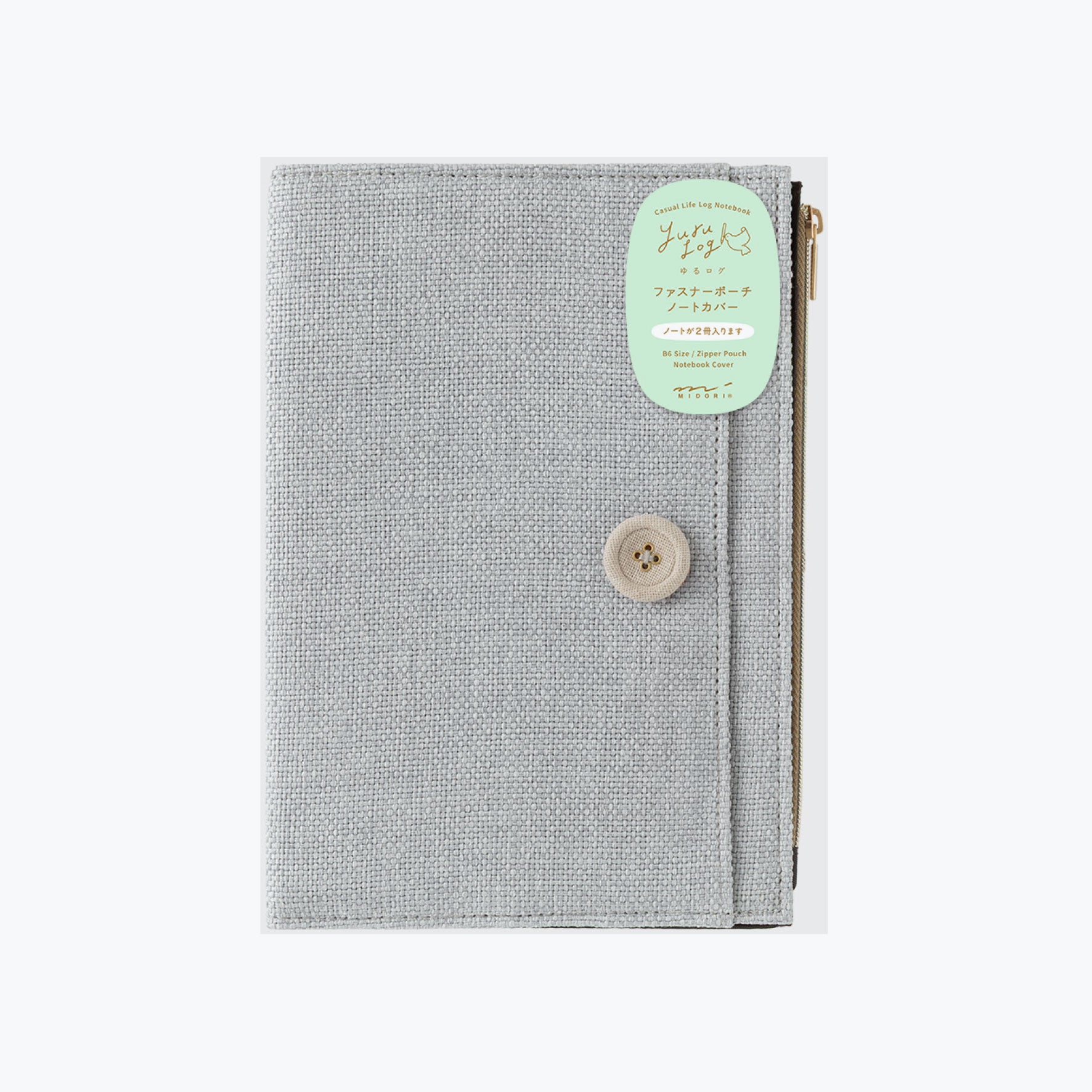 Midori - Notebook Cover - Yuru Log - B6 - Cloth Gray