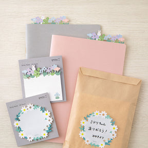 Midori - Notepad - Sticky Notes - Die-Cut - Flower Garden