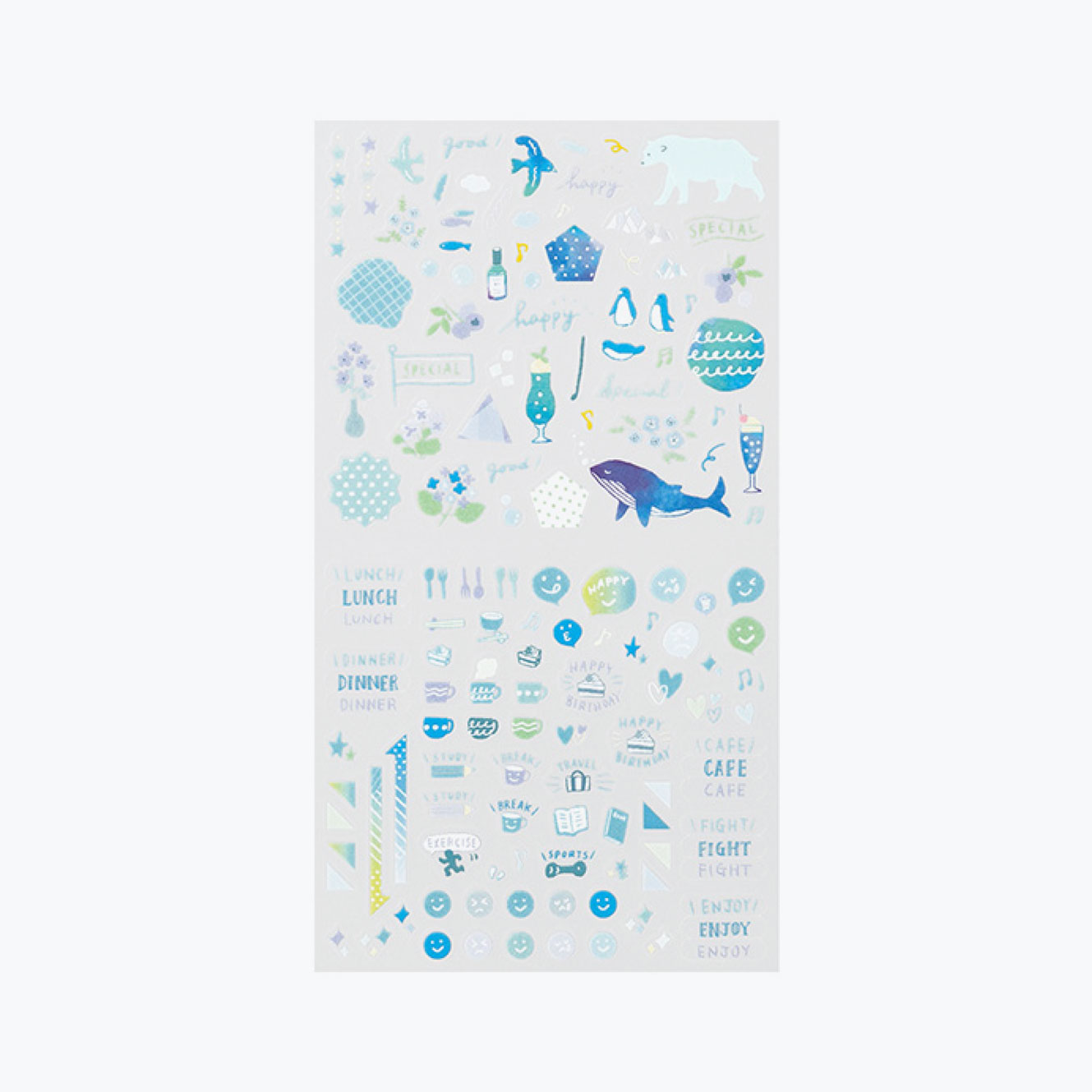 Midori - Planner Sticker - Seal Collection - Blue