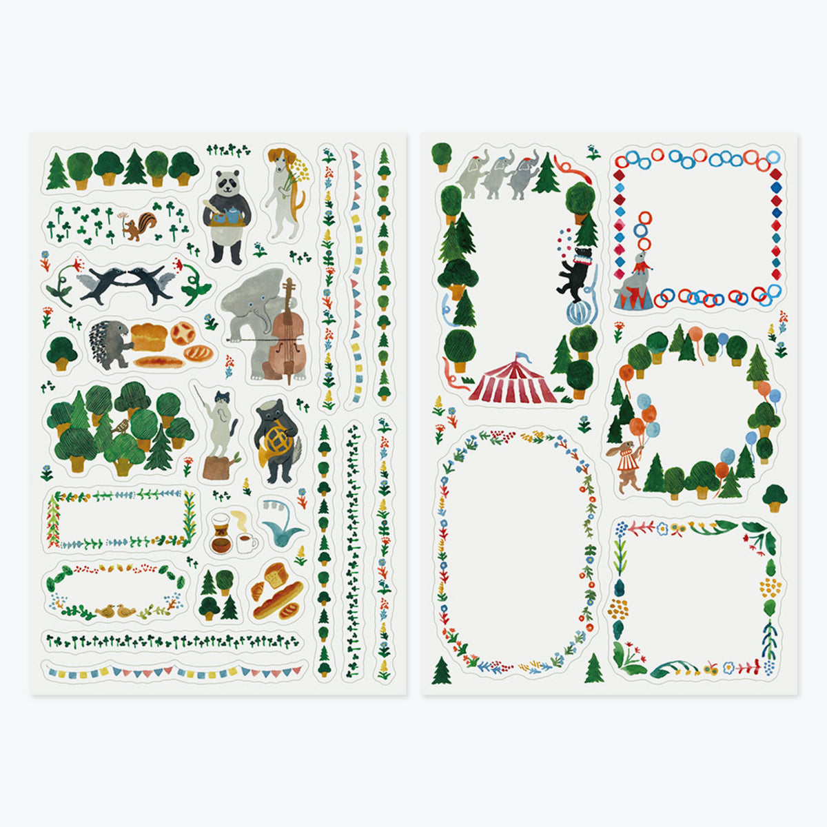 Midori - Planner Sticker - Yuru Log - Forest Animals (2 Sheets)