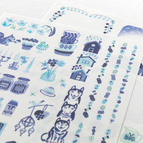 Midori - Planner Sticker - Yuru Log - Blue Nordic (2 Sheets)