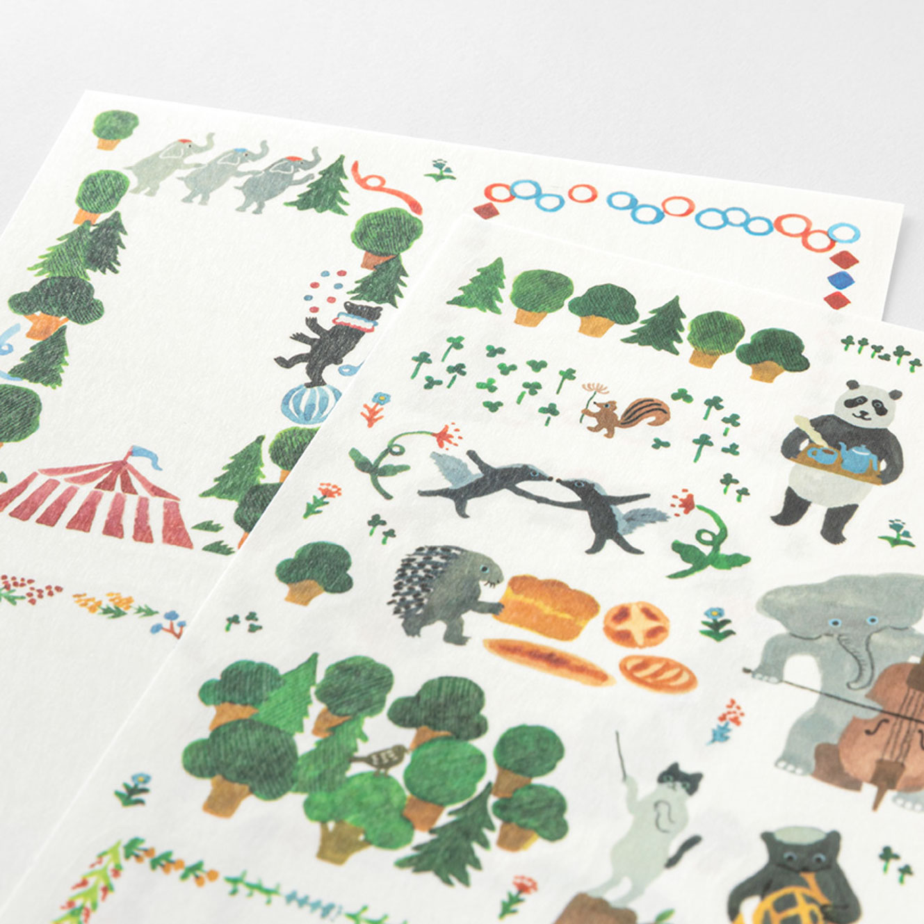 Midori - Planner Sticker - Yuru Log - Forest Animals (2 Sheets)