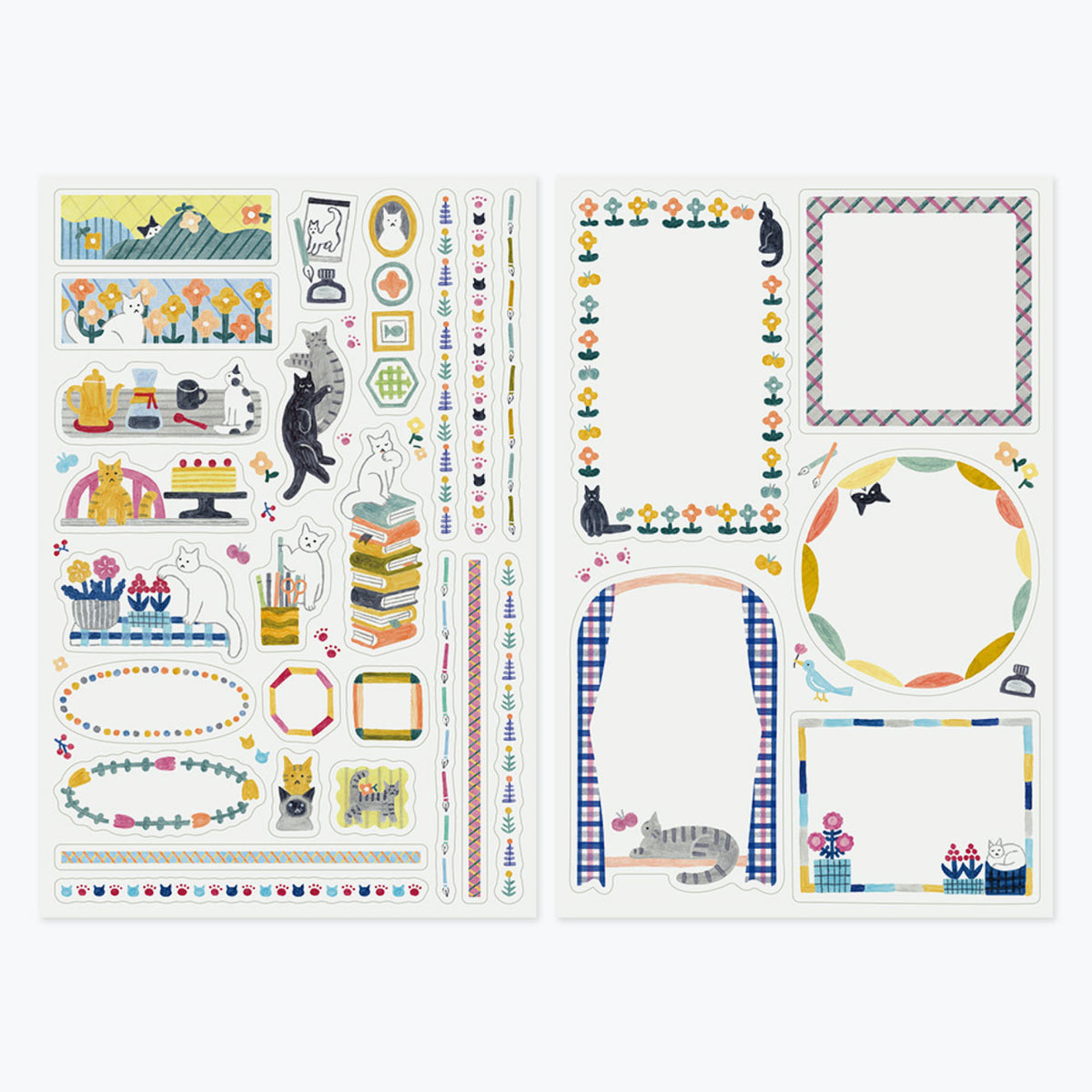 Midori - Planner Sticker - Yuru Log - Cats (2 Sheets)