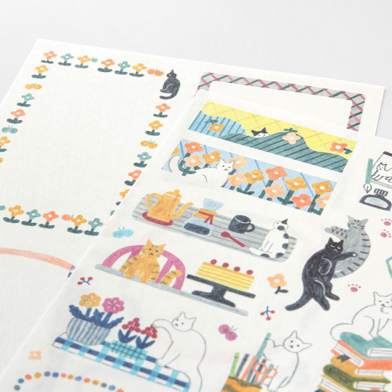 Midori - Planner Sticker - Yuru Log - Cats (2 Sheets)