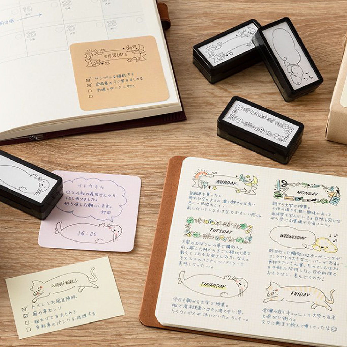 Midori - Stamp - Self-Inking Mini - Cat