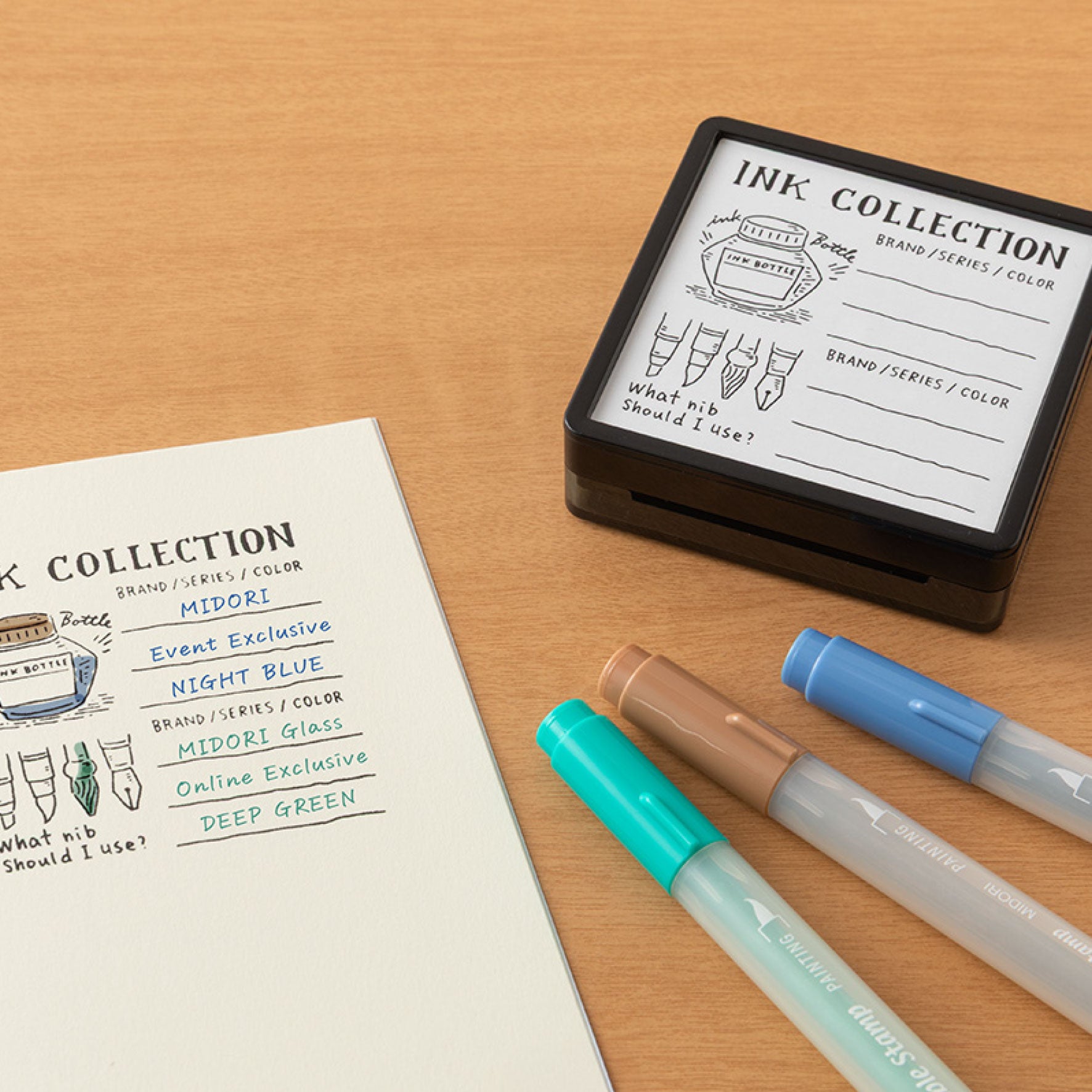 Midori - Stamp - Self-Inking - Ink Collection